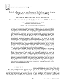 Tectonic Influences on the Morphometry of the Sudbury Impact Structure: Implications for Terrestrial Cratering and Modeling