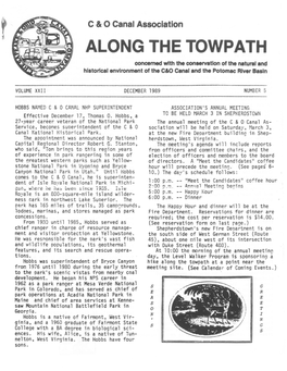 ALONG the TOWPATH Concemed with the Conservation of the Natural and Historical Environment of the C&O Canal and the Potomac River Basin