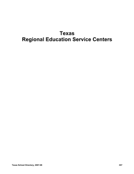 Texas Regional Education Service Centers