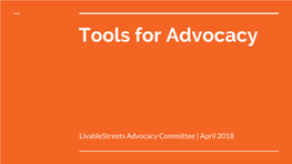 Tools for Advocacy