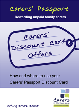 Carers' Passport Offers Book