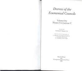 Decrees Ofthe Ecumenical Councils