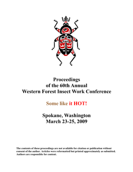 Proceedings of the 60Th Annual Western Forest Insect Work Conference