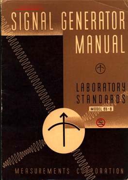 Measurements Corporation Model 65-B Signal Generator Manual