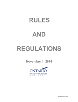 Rules and Regulations: