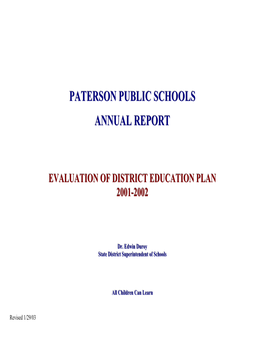 Evaluation of District Education Plan 2001-2002