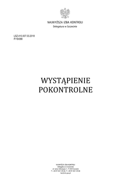 Wystąpienie Pokontrolne