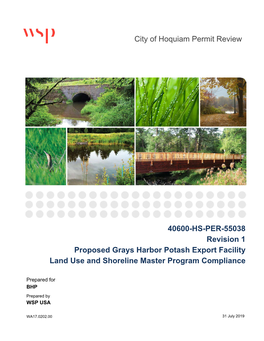 40600-HS-PER-55038 Revision 1 Proposed Grays Harbor Potash Export Facility Land Use and Shoreline Master Program Compliance