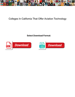 Colleges in California That Offer Aviation Technology