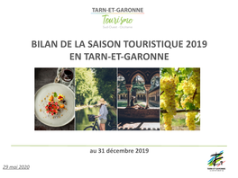 Bilan De La Saison Touristique 2019 En Tarn-Et-Garonne