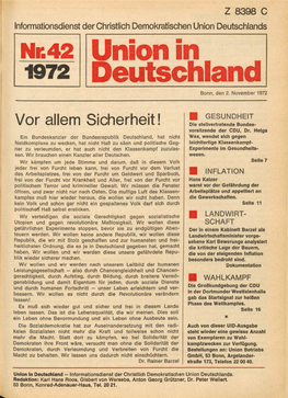 UID 1972 Nr. 42, Union in Deutschland