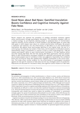 Gamified Inoculation Boosts Confidence and Cognitive Immunity Against Fake News