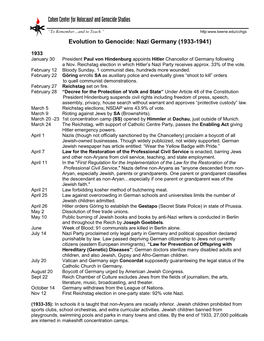 Evolution to Genocide Timeline