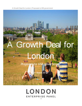 A Growth Deal for London | Proposals to HM Government