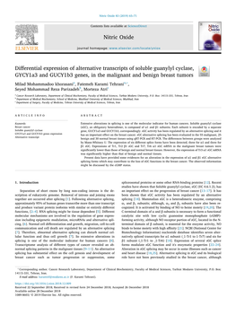 Differential Expression of Alternative Transcripts of Soluble Guanylyl