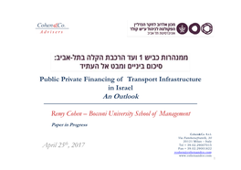 Private Financing of Infrastructure Projects