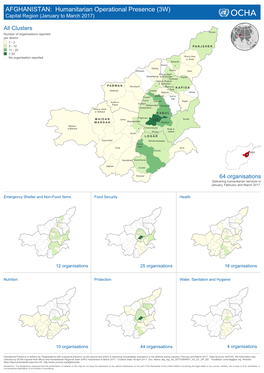 AFGHANISTAN: Humanitarian Operational Presence (3W) Capital Region (January to March 2017)