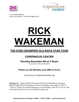 The Even Grumpier Old Rock Star Tour Copernicus