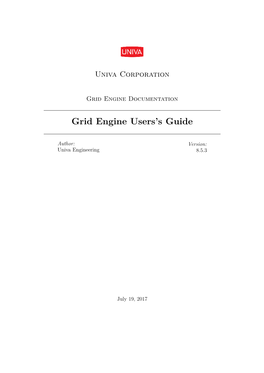 Grid Engine Users's Guide
