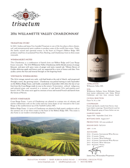 2016 Willamette Valley Chardonnay TS