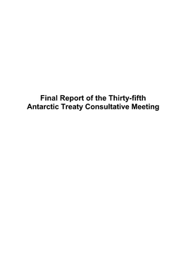 Final Report of the Thirty-Fifth Antarctic Treaty Consultative Meeting