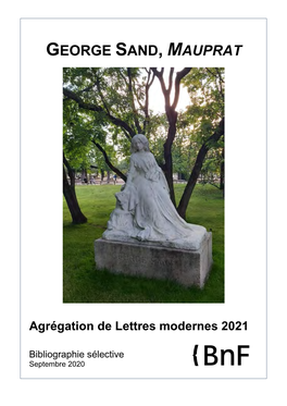 Agrégation De Lettres Modernes 2021 : George Sand