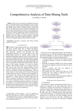 Comprehensive Analysis of Data Mining Tools S