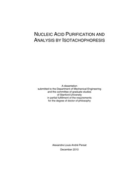 Nucleic Acid Purification and Analysis by Isotachophoresis