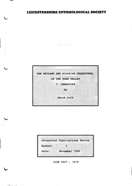 Letcestershine Eiittomological Societi U