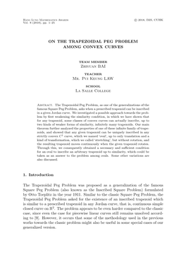 On the Trapezoidal Peg Problem Among Convex Curves