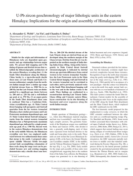 U-Pb Zircon Geochronology of Major Lithologic Units in the Eastern Himalaya: Implications for the Origin and Assembly of Himalayan Rocks