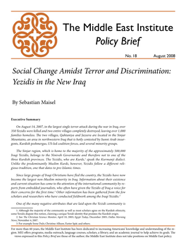 Social Change Amidst Terror and Discrimination: Yezidis in the New Iraq