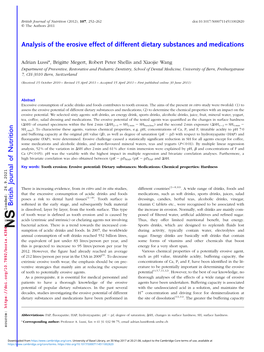 Analysis of the Erosive Effect of Different Dietary Substances And