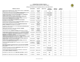 Listado De Proyectos Dirección De Planificacion De La Obra Pública