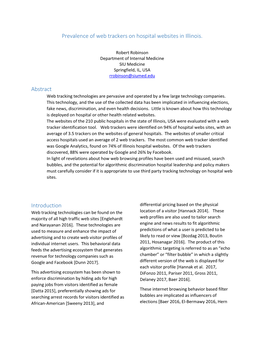Prevalence of Web Trackers on Hospital Websites in Illinois