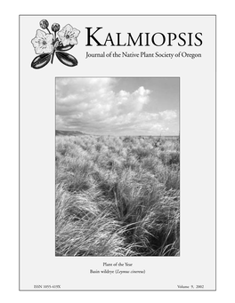 KALMIOPSIS Journal of the Native Plant Society of Oregon