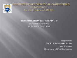 TRANSPORATION ENGINEERING II (A70133) JNTUH-R15 B .Tech IV YEAR I SEM