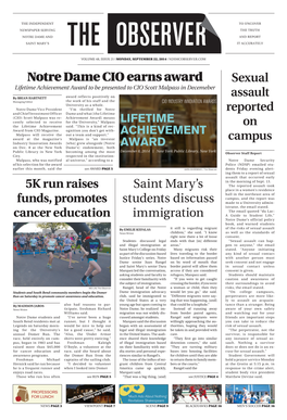 Notre Dame Cio Earns Award Sexual Assault Reported on Campus 5K Run