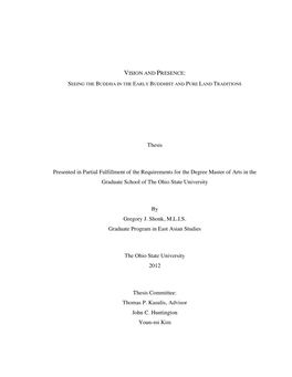 Thesis Presented in Partial Fulfillment of the Requirements for the Degree