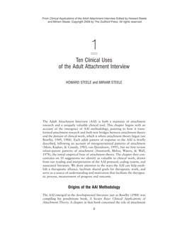 Ten Clinical Uses of the Adult Attachment Interview. in H