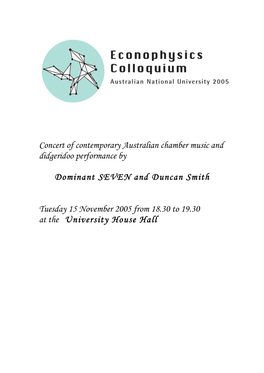 Concert of Contemporary Australian Chamber Music and Didgeridoo Performance By