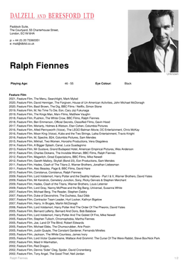 Ralph Fiennes Unknown
