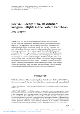 Indigenous Rights in the Eastern Caribbean Amy Strecker *