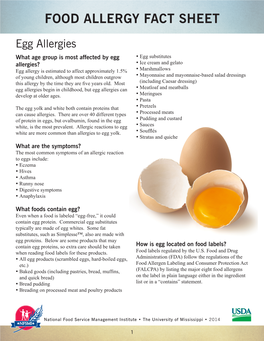 Food Allergy Fact Sheet