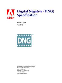 Digital Negative (DNG) Specification