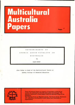 Multicultural Australia Papers