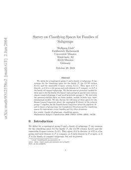 Survey on Classifying Spaces for Families of Subgroups