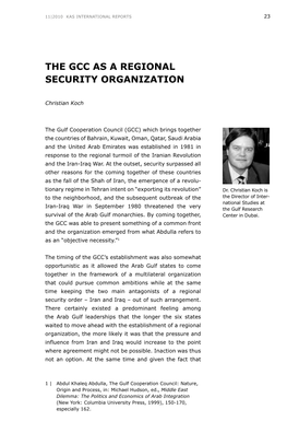 The GCC As a Regional Security Organization