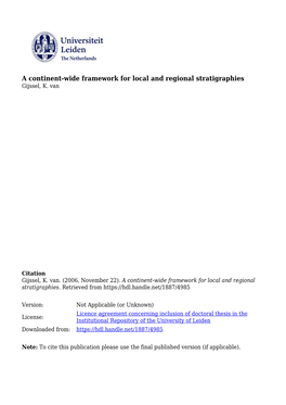 Scope and Objectives Chapter 2: Quaternary Stratigraphy And