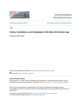 Voters, Candidates, and Campaigns in the New Information Age